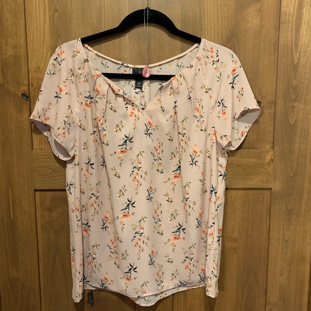 NWT MP Worthington pink flowy blouse